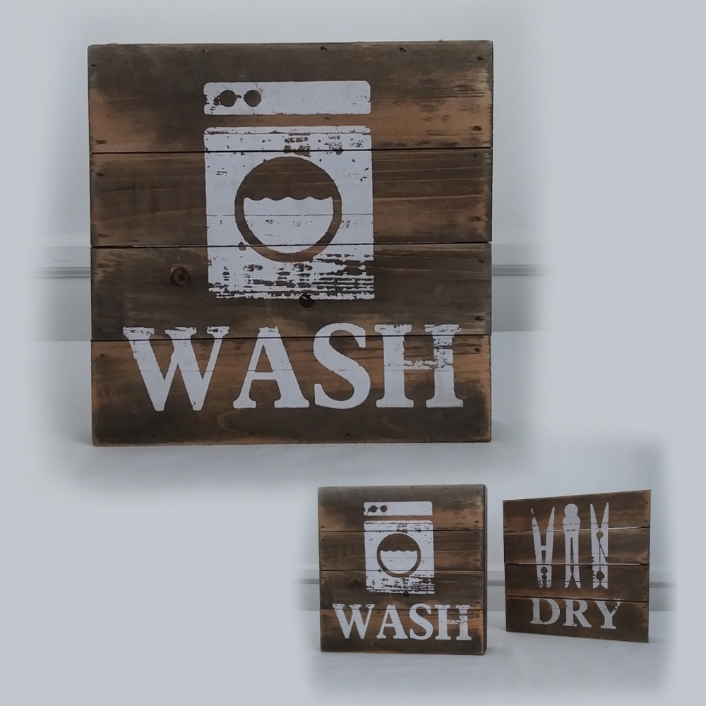 "Wash" Wooden Wall Art
